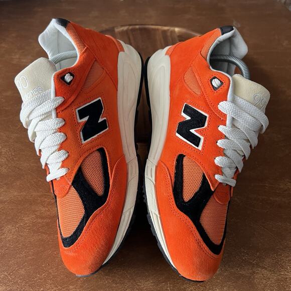 New Balance 990v2 Made in USA Marigold Suede Orange Shoes Sneakers Men's 10 - Picture 4 of 16